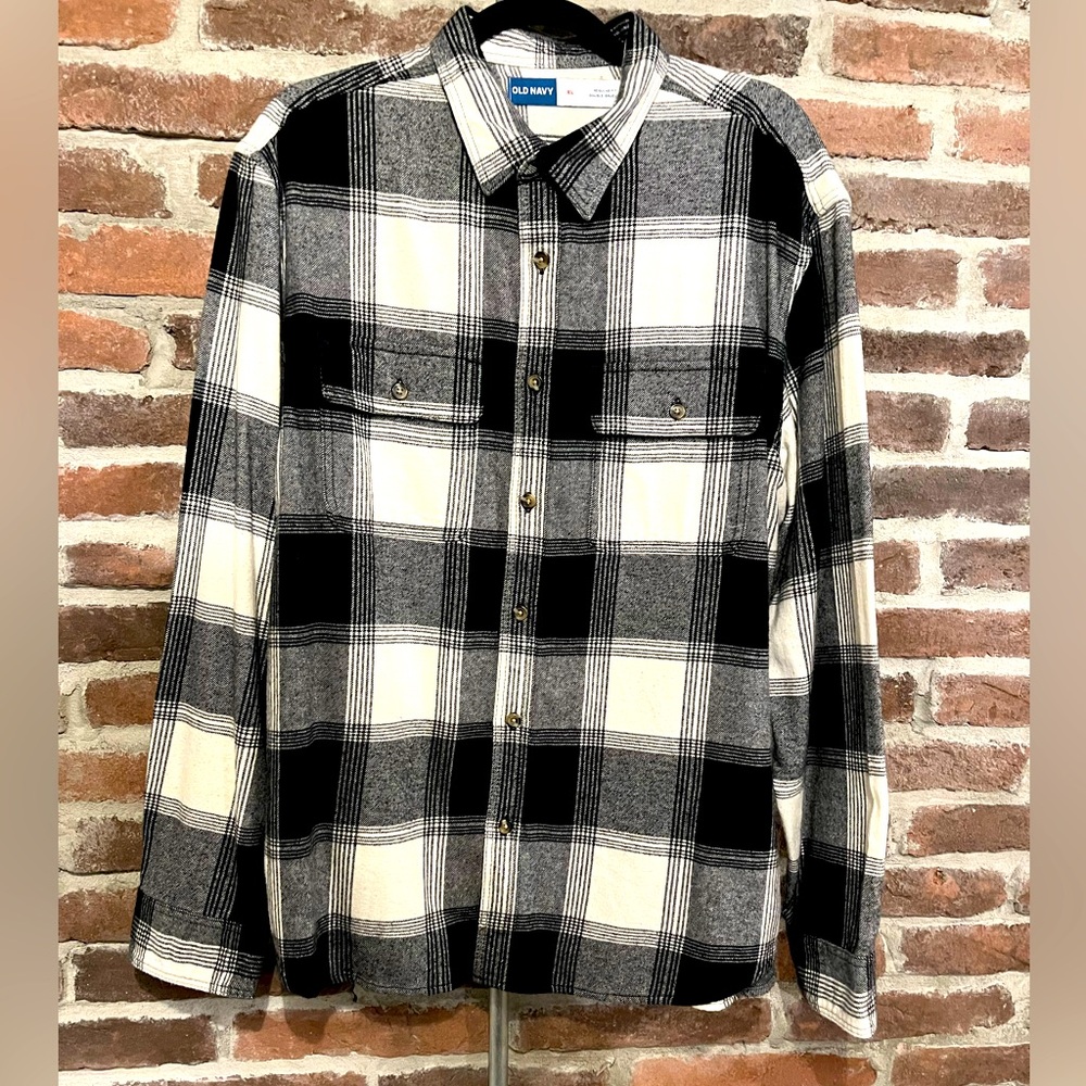 NWT Old Navy Plaid Button Down Flannel Size XL